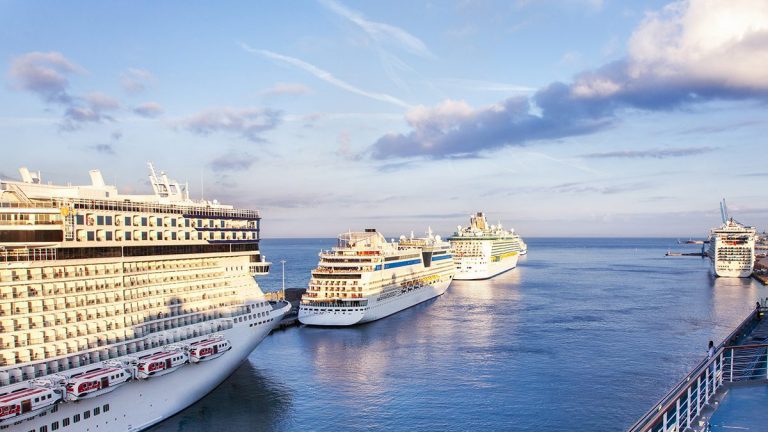 Cruise ships in port