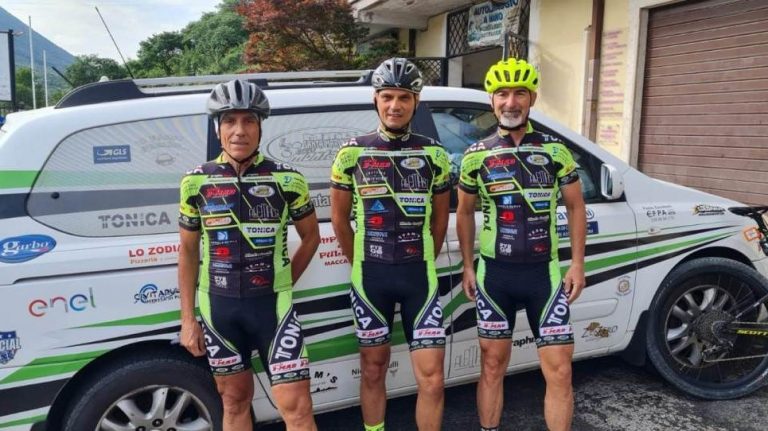 Mtbsan 31052022 Borgi, Frenguellotti e Ciancarini prima della partenza