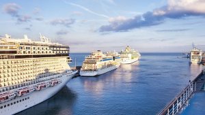 Cruise ships in port