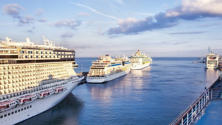 Cruise ships in port