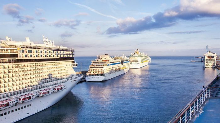 Cruise ships in port