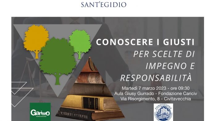 Giornata dei Giusti: a Civitavecchia appuntamento della Comunità di Sant'Egidio, in collaborazione con Gariwo e fondazione Cariciv