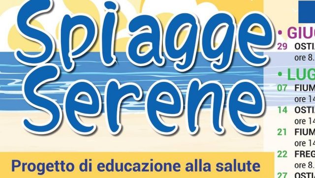 Il 7 luglio arriva a Fiumicino il progetto di educazione alla salute  "Spiagge Serene"