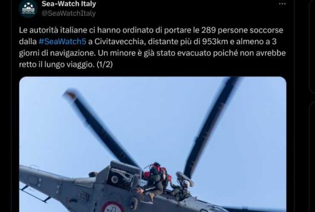 Comunicato della Sea Watch contro il governo