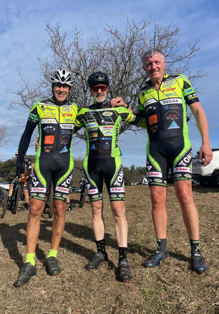 Mtbsan 26022025 Albanese, Befani e Bagnoli prima della partenza a Nerola