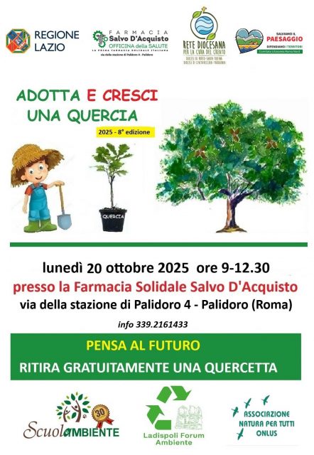 Fiumicino. Conclusa l’edizione 2025 di Adotta e Cresci una Quercia a Palidoro
