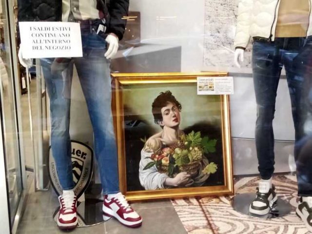 dipinto-caravaggio-in-vetrina-ladispoli