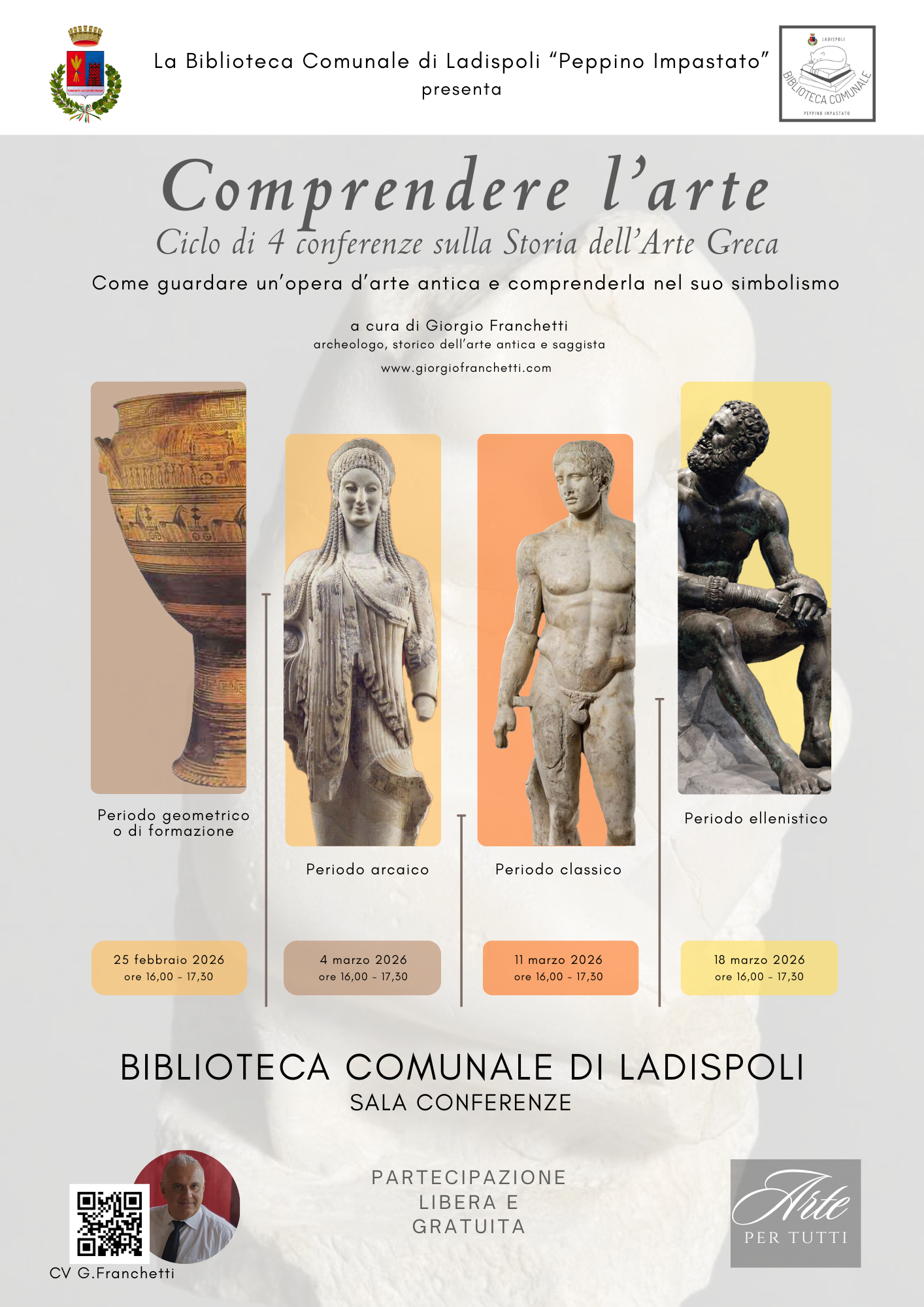 4 conferenze Storia dell'Arte Greca