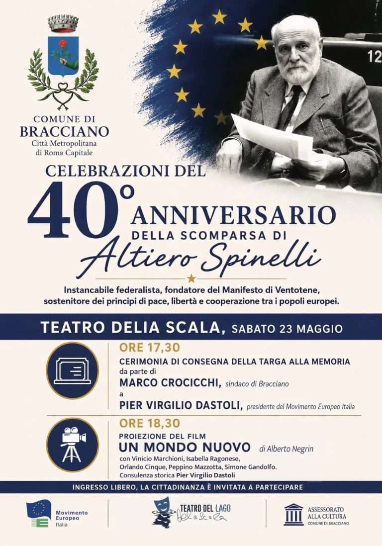 Evento al Teatro Delia Scala dedicato alla memoria di Spinelli per riflettere sull’Europa
