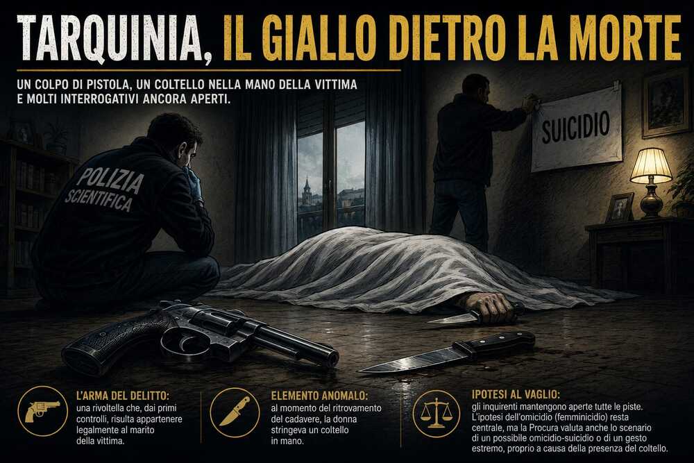 Cronaca. Donna trovata morta con un colpo di pistola: suicidio o omicidio? Il giallo dell'estate