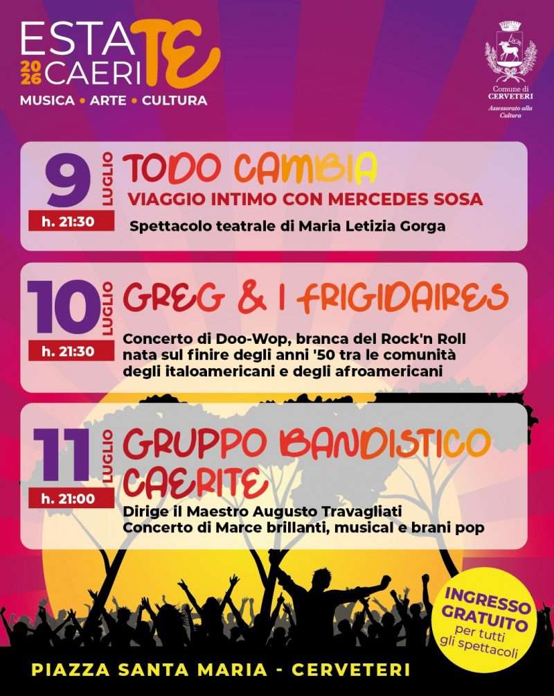 Estate Caerite 2026: musica, teatro e Blues Festival