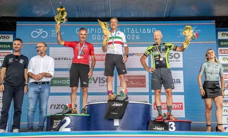 Mtbsan 16072026 Il podio di Feltre al Camp. Ital. Gravel