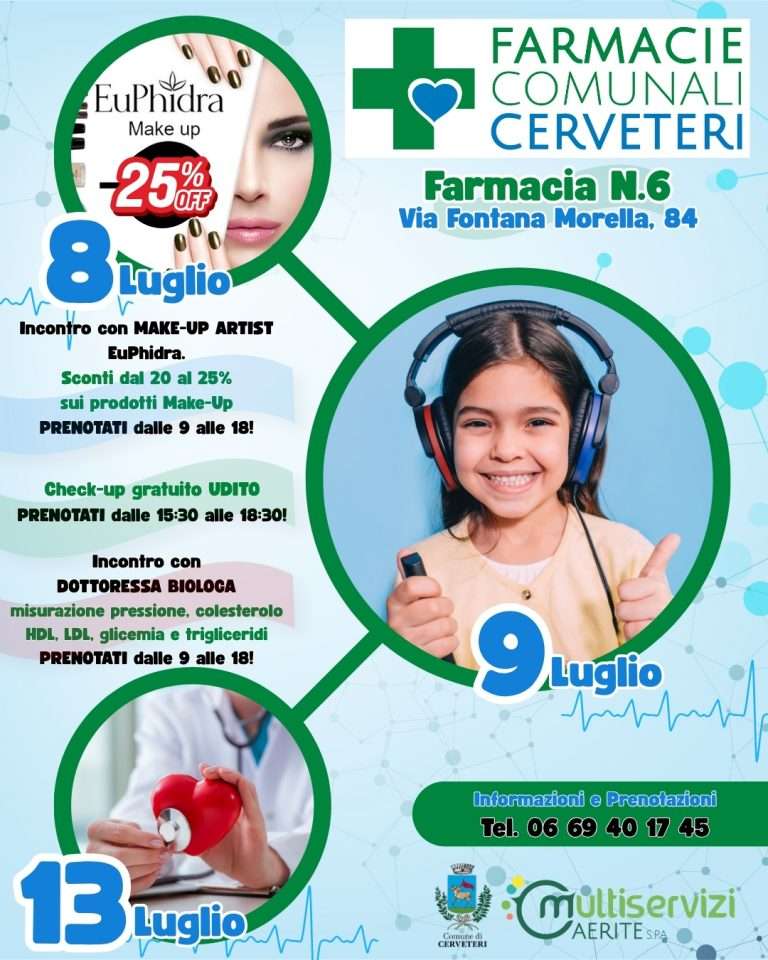 Prevenzione: eventi nelle Farmacie Comunali