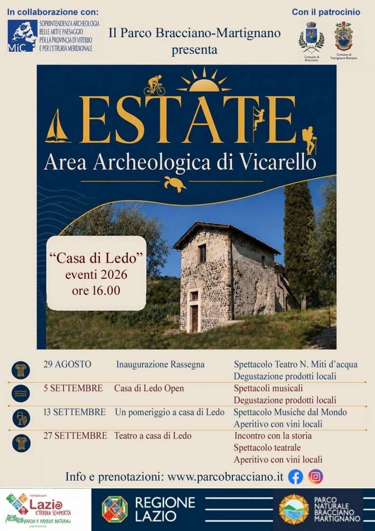 Parco Bracciano-Martignano: eventi a Casa di Ledo 2026