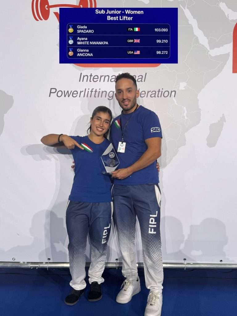 Tarquinia, Giada Spadaro è campionessa del mondo di powerlifting