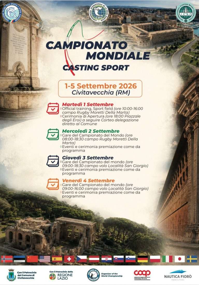 Mondiale Casting Sport: Civitavecchia accoglie il mondo