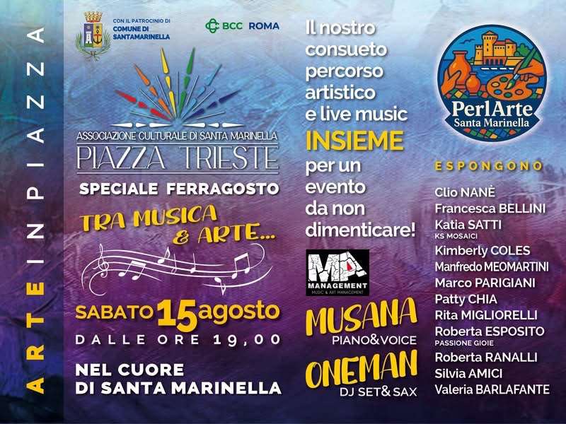 Ferragosto a Santa Marinella, Piazza Trieste si accende tra musica e arte