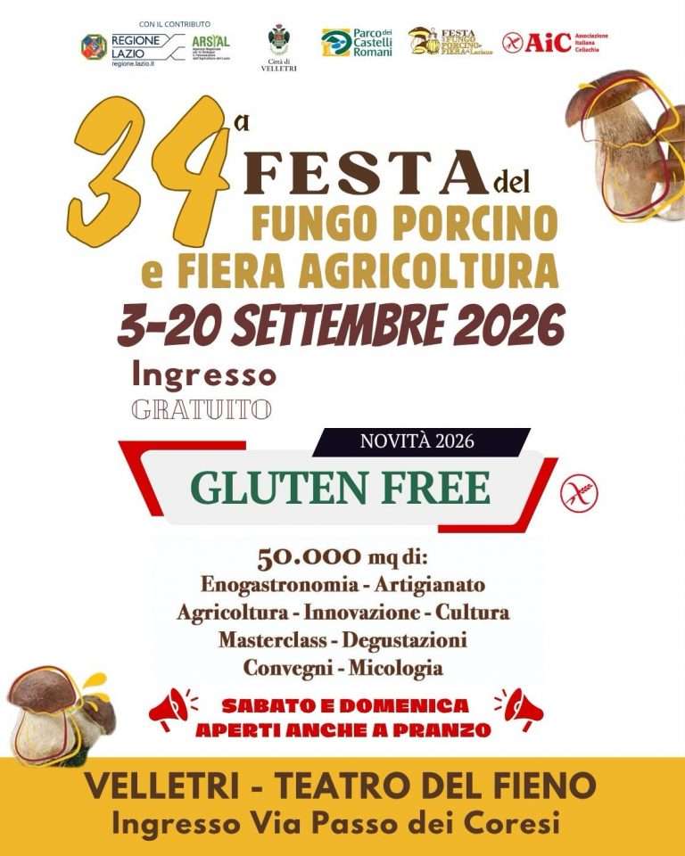 Festa del Fungo Porcino 2026 a Velletri: 18 giorni tra gastronomia e spettacoli