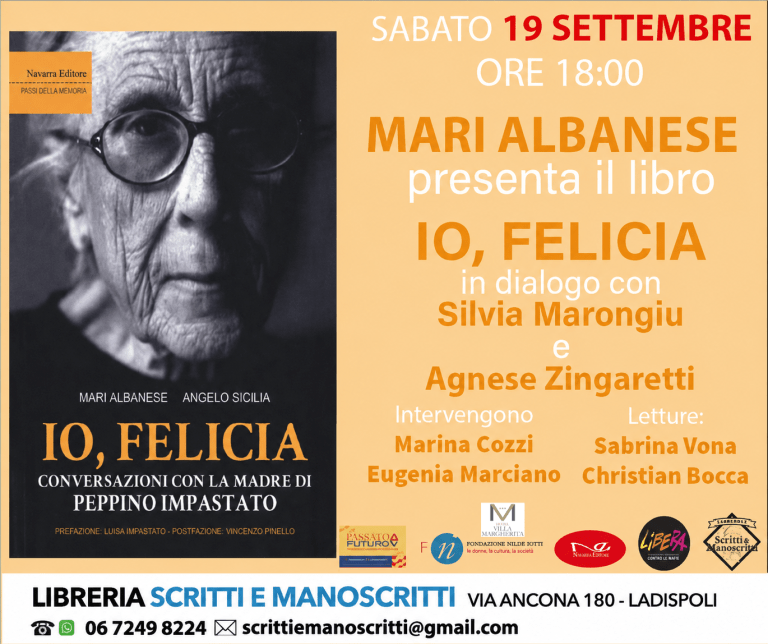 Ladispoli, “Io Felicia”: la storia della madre di Peppino Impastato