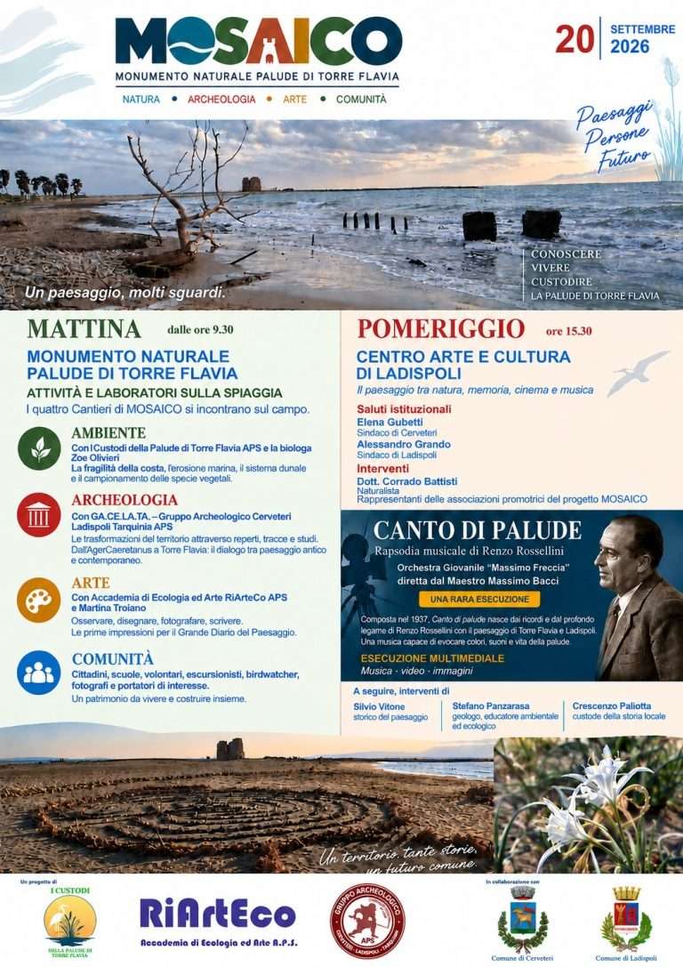 Ladispoli, Torre Flavia protagonista il 20 settembre tra natura, arte e comunità