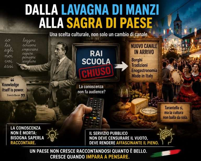 Rai Scuola chiude: la conoscenza lascia spazio all’intrattenimento