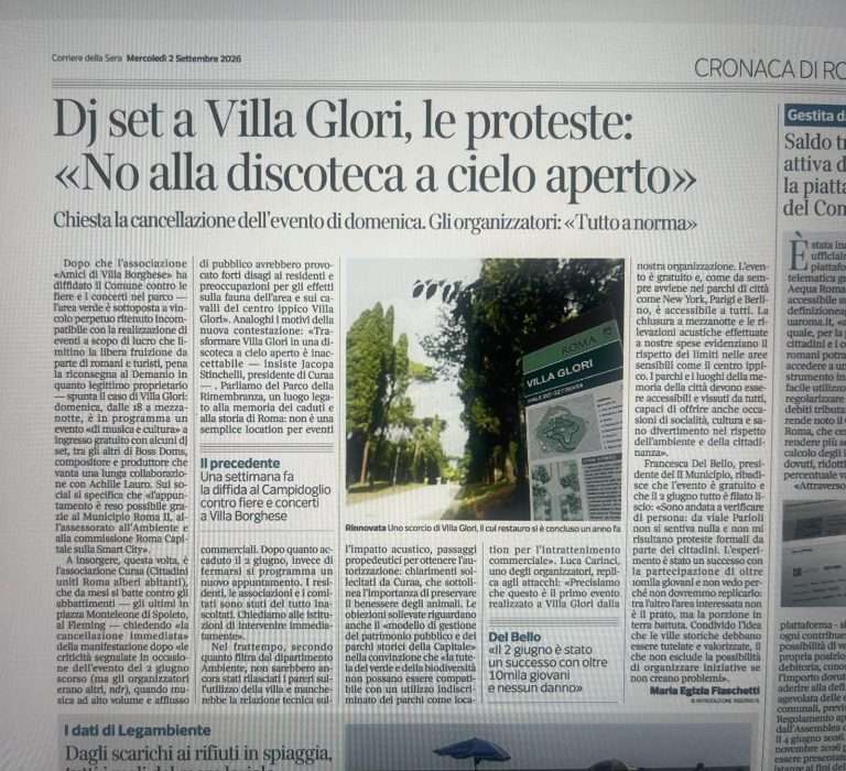 Villa Glori a Roma, allarme sul parco storico