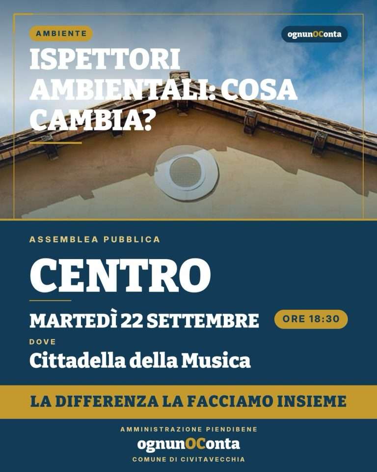 Ispettori ambientali, assemblea pubblica alla Cittadella della Musica