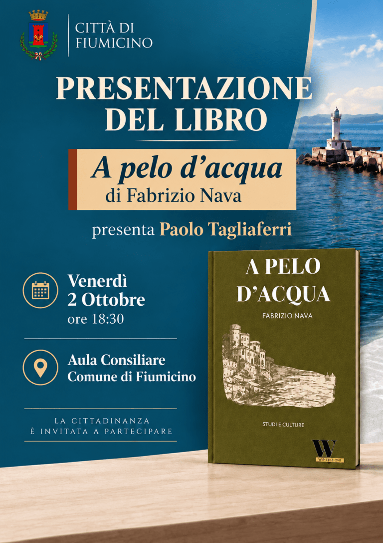 “A pelo d’acqua”, il romanzo di Fabrizio Nava arriva a Fiumicino