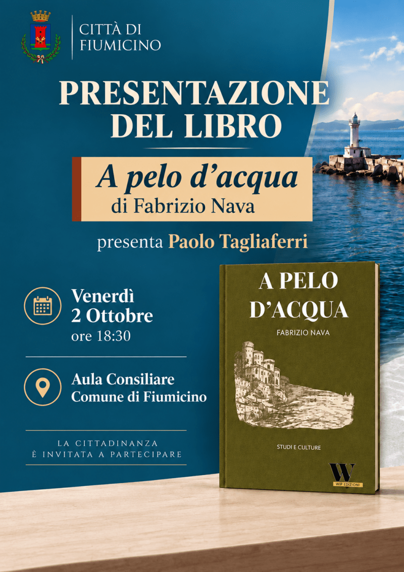 “A pelo d’acqua”, il romanzo di Fabrizio Nava arriva a Fiumicino