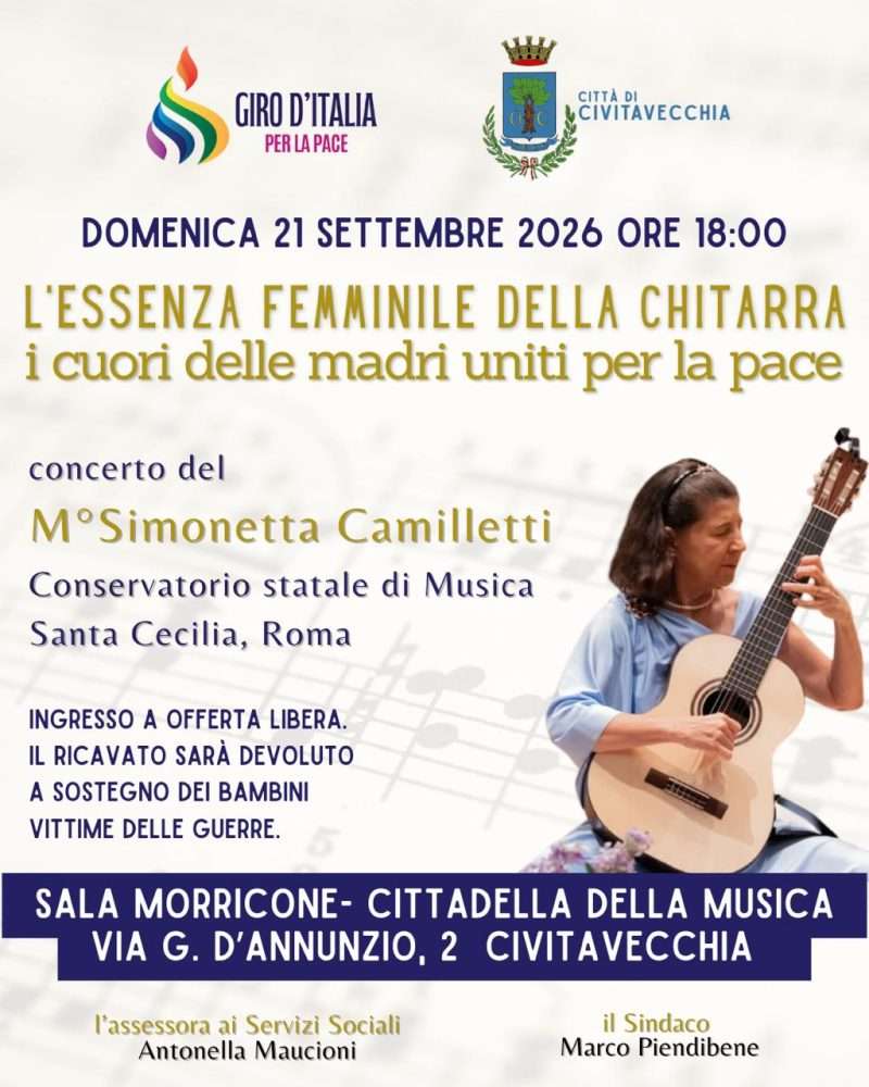Chitarra per la pace: il concerto benefico a Civitavecchia