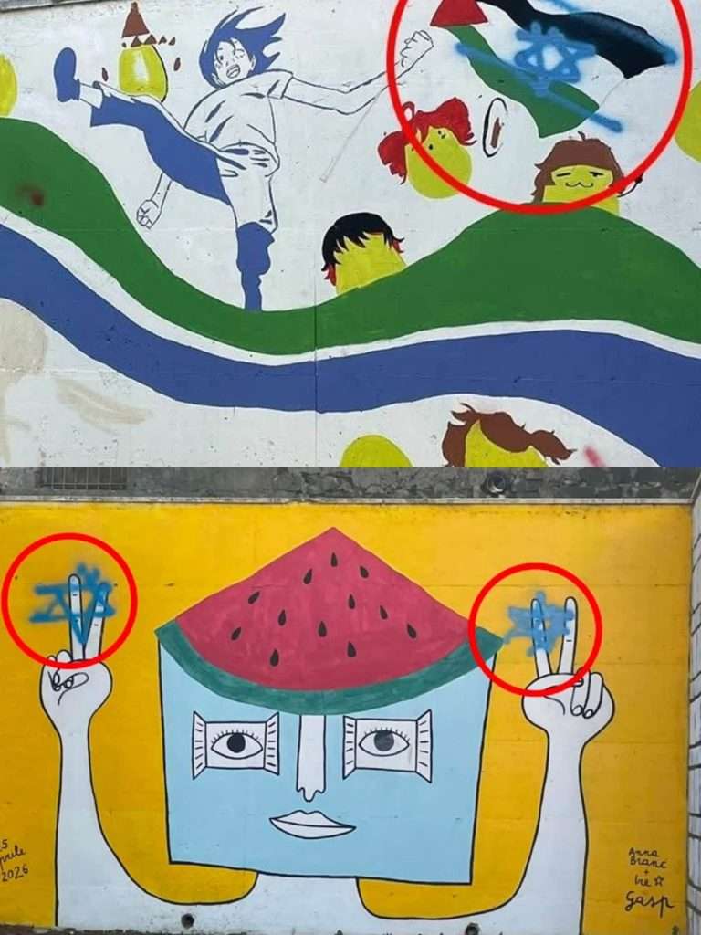 Bracciano, vandalizzati i murales per la Palestina
