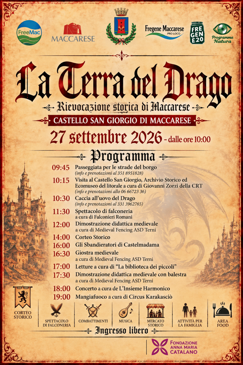 Maccarese, al Castello San Giorgio torna la rievocazione medievale