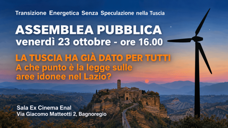Tuscia, consumo di suolo e impianti FER: servono regole