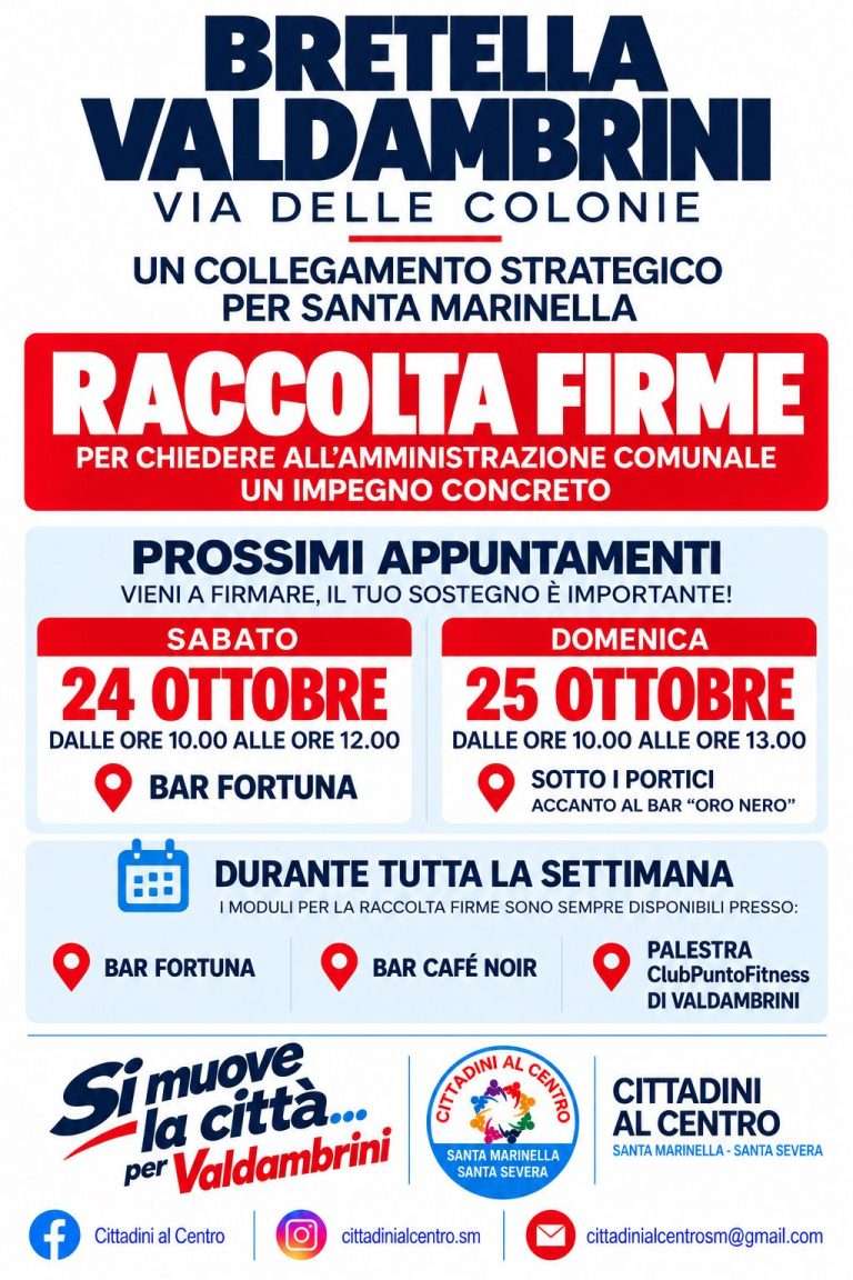 Santa Marinella, raccolta firme per la bretella Valdambrini