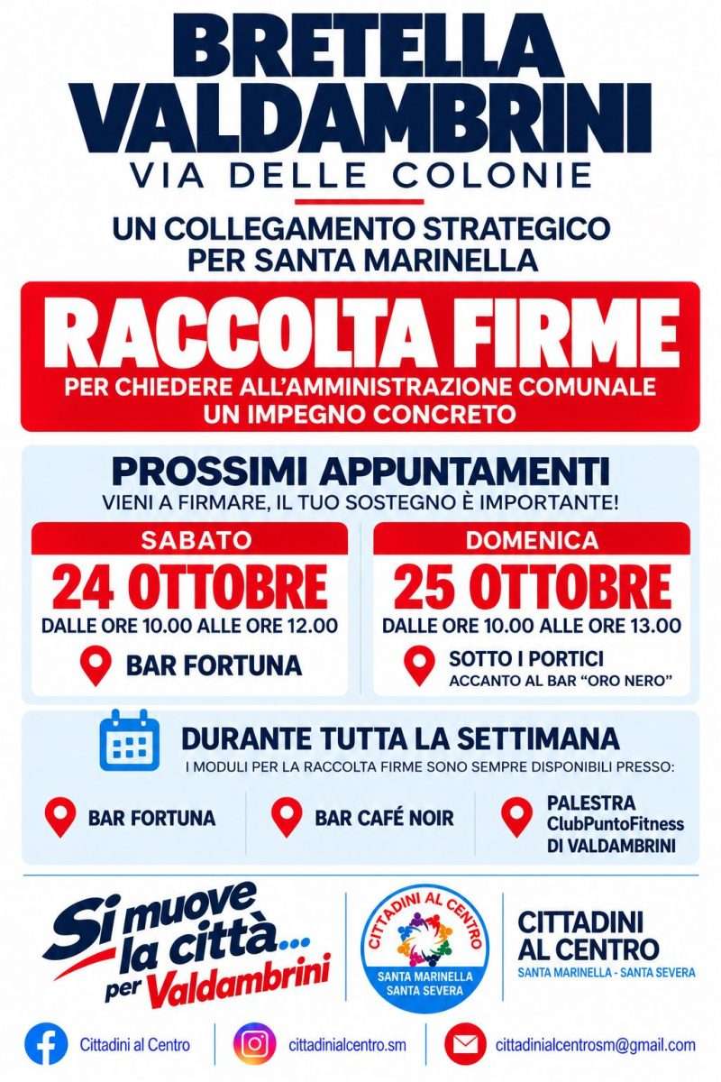 Santa Marinella, raccolta firme per la bretella Valdambrini