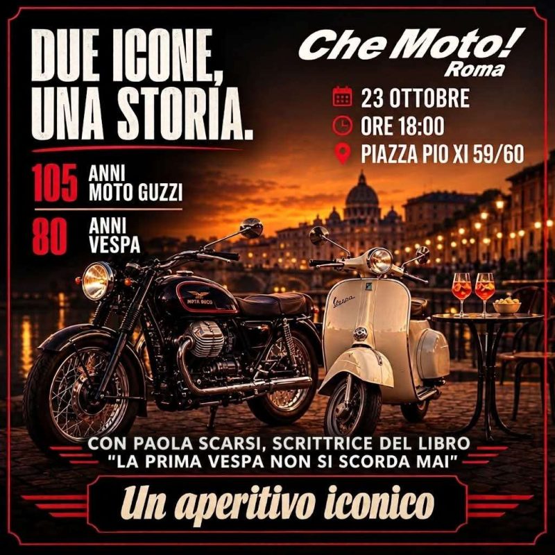 Paola Scarsi a Roma: aperitivo dedicato alla Vespa