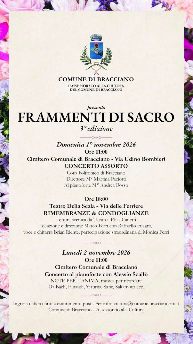 Bracciano, Frammento di sacro: tre eventi per ricordare i defunti