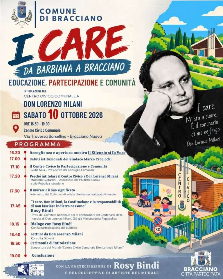 Bracciano, il Centro Civico intitolato a Don Lorenzo Milani