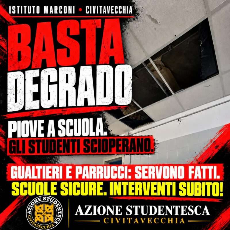 Civitavecchia, scuola Marconi: infiltrazioni e studenti in sciopero