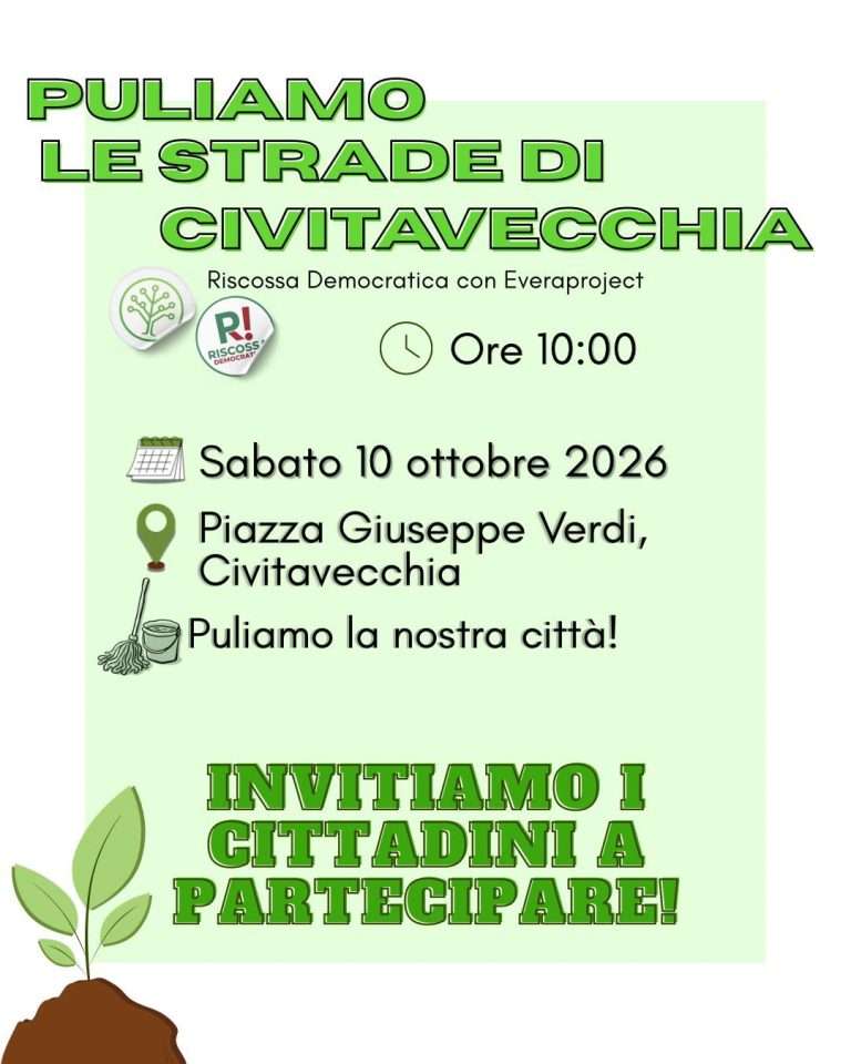 Civitavecchia, puliamo le strade: sabato 10 ottobre la mobilitazione