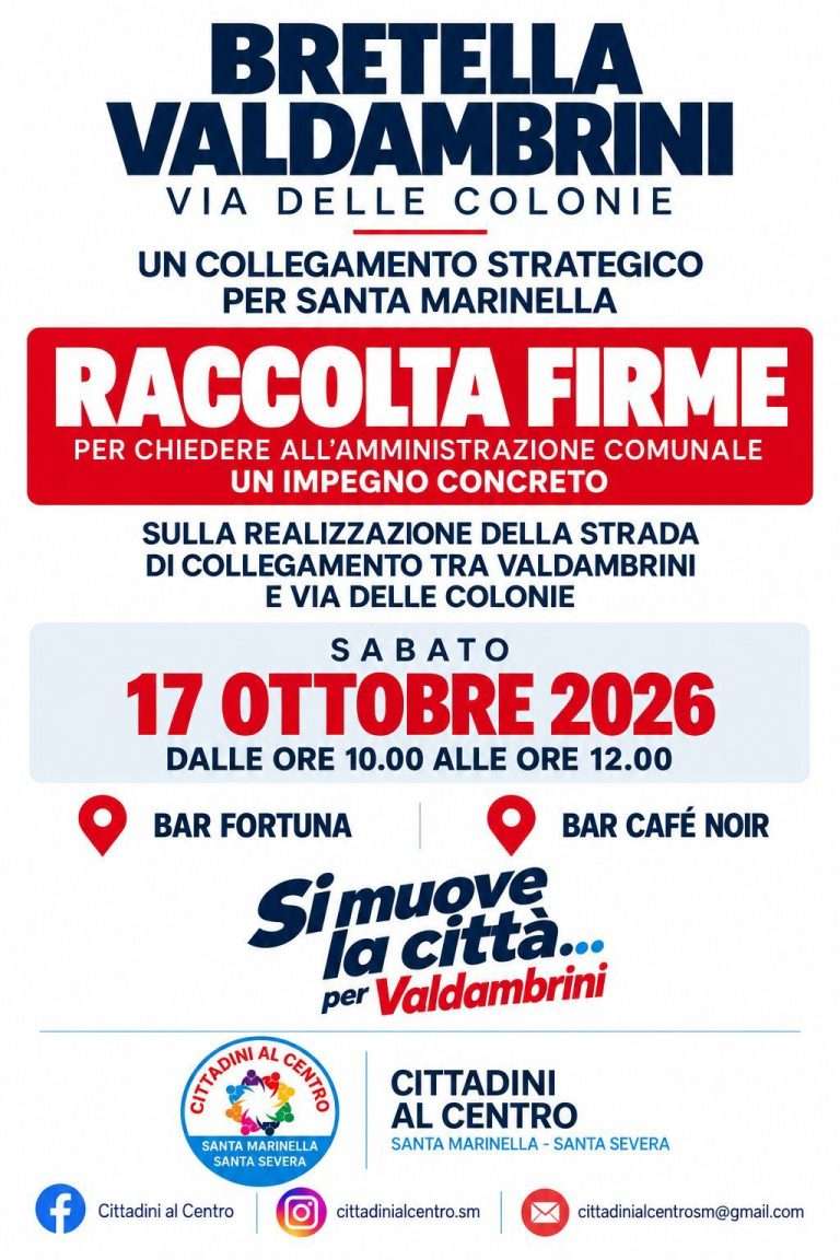 Santa Marinella, raccolta firme per la bretella Valdambrini