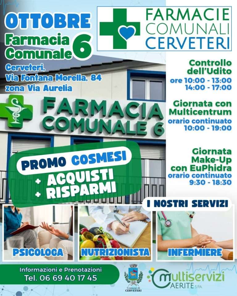 Farmacie Comunali Cerveteri: eventi e promozioni di ottobre