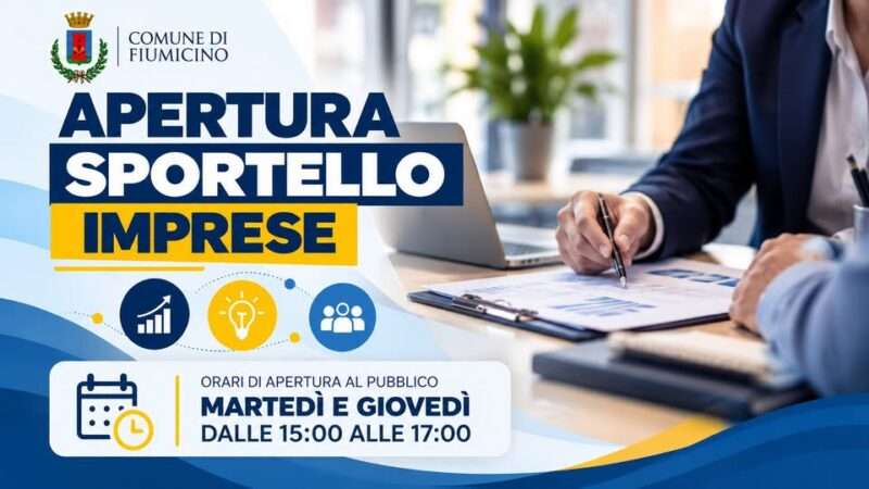 Fiumicino, riapre lo Sportello Impresa per sostenere le aziende